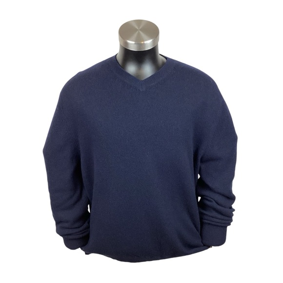 Marshall Fields Cashmere Sweater Navy V-Neck - Picture 10 of 10